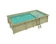ALTANKA - Piscine hors sol en bois AQUA 7 x 3.75 - H.1.45 m avec plage, sable, fixations à visser - BAS7308OSPL3+PLA308 - vignette