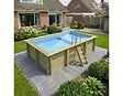 ALTANKA - Piscine hors sol en bois AQUA 4.65 x 2.85 - H.1.24 m avec plage, bleu pâle, cadre en métal - sans dalle - BAS7306OSPU+PLA306 - vignette