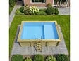 ALTANKA - Piscine hors sol en bois AQUA 4.65 x 2.85 - H.1.24 m avec plage, bleu pâle, cadre en métal - sans dalle - BAS7306OSPU+PLA306 - vignette