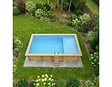 ALTANKA - Piscine hors sol en bois AQUA 7 x 3.75 - H.1.45 m avec plage, bleu pâle, fixations à visser - BAS7308OSPL+PLA308 - vignette