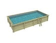 ALTANKA - Piscine hors sol en bois AQUA 8.5 x 4.35 - H.1.45 m, gris clair, fixations à visser - BAS7309OSPL2 - vignette