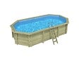 ALTANKA - Piscine hors sol en bois NEMO 7.3 x 3.97 - H.1.45 m, bleu pâle, fixations à visser - BAS7305OSPL - vignette