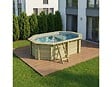 ALTANKA - Piscine hors sol en bois NEMO 4.3 x 3 - H.1.18 m avec plage, gris clair, cadre en métal - sans dalle - BAS7302OSPU2+PLA302 - vignette