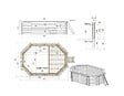 ALTANKA - Piscine hors sol en bois NEMO 4.3 x 3 - H.1.18 m avec plage, gris clair, cadre en métal - sans dalle - BAS7302OSPU2+PLA302 - vignette