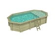 ALTANKA - Piscine hors sol en bois NEMO 7.3 x 3.97 - H.1.45 m avec plage, sable, cadre en métal - sans dalle - BAS7305OSPU3+PLA305 - vignette