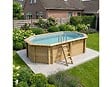 ALTANKA - Piscine hors sol en bois NEMO 5.79 x 3.49 - H.1.45 m, gris clair, fixations à visser - BAS7304OSPL2 - vignette
