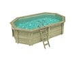 ALTANKA - Piscine hors sol en bois NEMO 5.79 x 3.49 - H.1.45 m, sable, fixations à visser - BAS7304OSPL3 - vignette