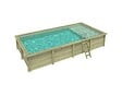 ALTANKA - Piscine hors sol en bois AQUA 8.5 x 4.35 - H.1.45 m avec plage, sable, fixations à sceller - BAS7309OSPI3+PLA309 - vignette