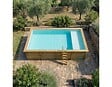 ALTANKA - Piscine hors sol en bois AQUA 8.5 x 4.35 - H.1.45 m avec plage, sable, fixations à sceller - BAS7309OSPI3+PLA309 - vignette