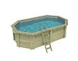 ALTANKA - Piscine hors sol en bois NEMO 5.79 x 3.49 - H.1.45 m, gris clair, cadre en métal - sans dalle - BAS7304OSPU2 - vignette