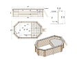 ALTANKA - Piscine hors sol en bois NEMO 5.79 x 3.49 - H.1.45 m avec plage, bleu pâle, fixations à visser - BAS7304OSPL+PLA304 - vignette