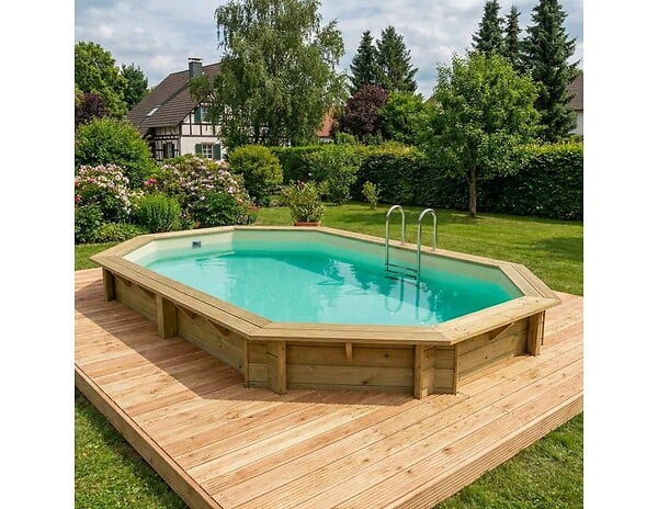 ALTANKA - Piscine hors sol en bois NEMO 7.3 x 3.97 - H.1.45 m, sable, fixations à sceller - BAS7305OSPI3 - large