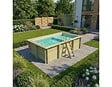 ALTANKA - Piscine hors sol en bois AQUA 4.65 x 2.85 - H.1.24 m avec plage, sable, fixations à visser - BAS7306OSPL3+PLA306 - vignette