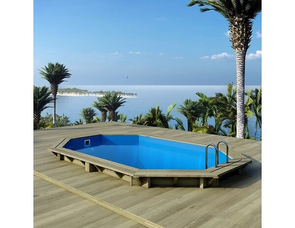 ALTANKA - Piscine hors sol en bois NEMO 4.3 x 3 - H.1.18 m, bleu pâle, fixations à visser - BAS7302OSPL - large