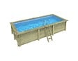 ALTANKA - Piscine hors sol en bois AQUA 6.1 x 2.85 - H.1.31 m, bleu pâle, fixations à sceller - BAS7307OSPI - vignette