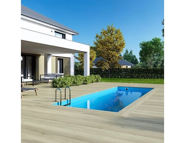 ALTANKA - Piscine hors sol en bois AQUA 6.1 x 2.85 - H.1.31 m, bleu pâle, fixations à sceller - BAS7307OSPI - large