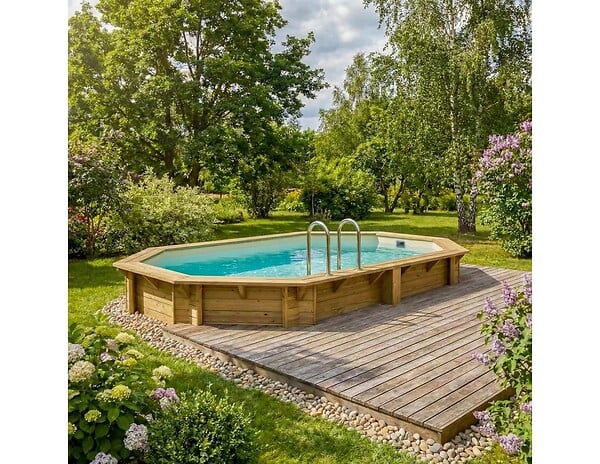 ALTANKA - Piscine hors sol en bois NEMO 4.3 x 3 - H.1.31 m, sable, fixations à visser - BAS7303OSPL3 - large