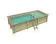 ALTANKA - Piscine hors sol en bois AQUA 6.1 x 2.85 - H.1.31 m avec plage, sable, fixations à sceller - BAS7307OSPI3+PLA307 - vignette