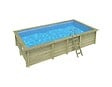 ALTANKA - Piscine hors sol en bois AQUA 7 x 3.75 - H.1.45 m, bleu pâle, fixations à sceller - BAS7308OSPI - vignette
