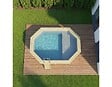 ALTANKA - Piscine hors sol en bois NEMO 4.3 x 3 - H.1.18 m avec plage, gris clair, fixations à visser - BAS7302OSPL2+PLA302 - vignette