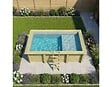 ALTANKA - Piscine hors sol en bois AQUA 4.65 x 2.85 - H.1.24 m avec plage, gris clair, fixations à visser - BAS7306OSPL2+PLA306 - vignette