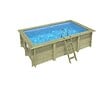 ALTANKA - Piscine hors sol en bois AQUA 4.65 x 2.85 - H.1.24 m, bleu pâle, fixations à sceller - BAS7306OSPI - vignette