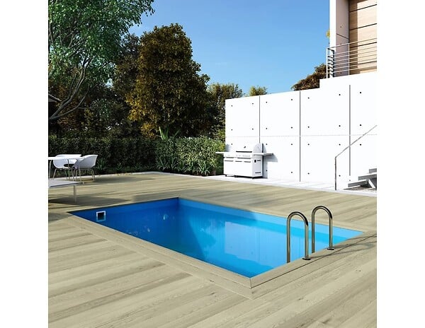 ALTANKA - Piscine hors sol en bois AQUA 4.65 x 2.85 - H.1.24 m, bleu pâle, fixations à sceller - BAS7306OSPI - large