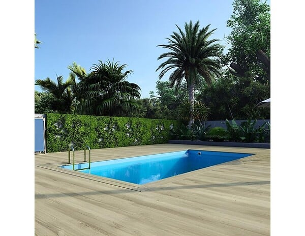 ALTANKA - Piscine hors sol en bois AQUA 7 x 3.75 - H.1.45 m, bleu pâle, cadre en métal - sans dalle - BAS7308OSPU - large