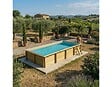 ALTANKA - Piscine hors sol en bois AQUA 8.5 x 4.35 - H.1.45 m, sable, cadre en métal - sans dalle - BAS7309OSPU3 - vignette