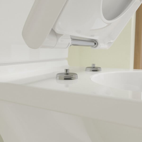 VILLEROY ET BOCH - WC à poser sans bride surélevé sortie horizontale O.novo avec abattant frein de chute + Nettoyant - large