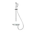 SWISS AQUA TECHNOLOGIES - Swiss Aqua Technologies Ensemble de douche avec douchette 3 jets, mitigeur thermostatique, barre 90.5cm, Chrome/Blanc (SATSSTKPF1) - vignette