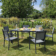 HAPPY GARDEN - Salon de jardin FIRENZE extensible en textilène gris 8 places - aluminium anthracite - vignette