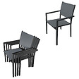 HAPPY GARDEN - Salon de jardin FIRENZE extensible en textilène gris 8 places - aluminium anthracite - vignette