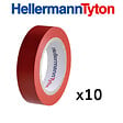 HELLERMANNTYTON - HellermannTyton Lot de 10 rubans isolant 10m largeur 15mm rouge - vignette