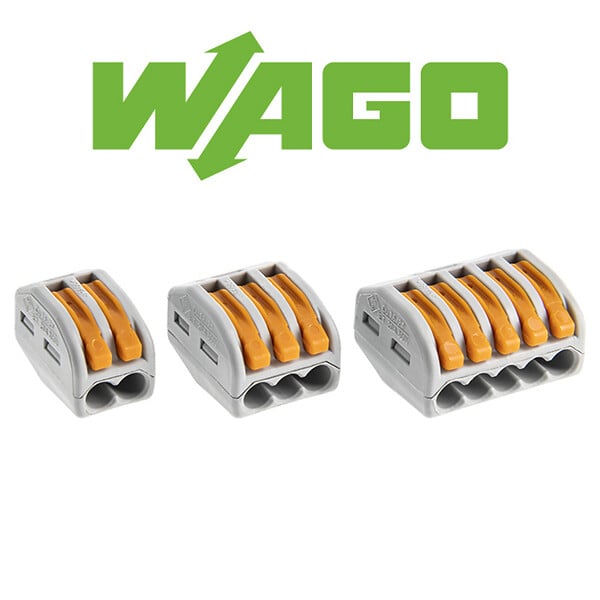 WAGO - Seau de 100 bornes de connexion automatique S222 2,3 et 5 entrées - large
