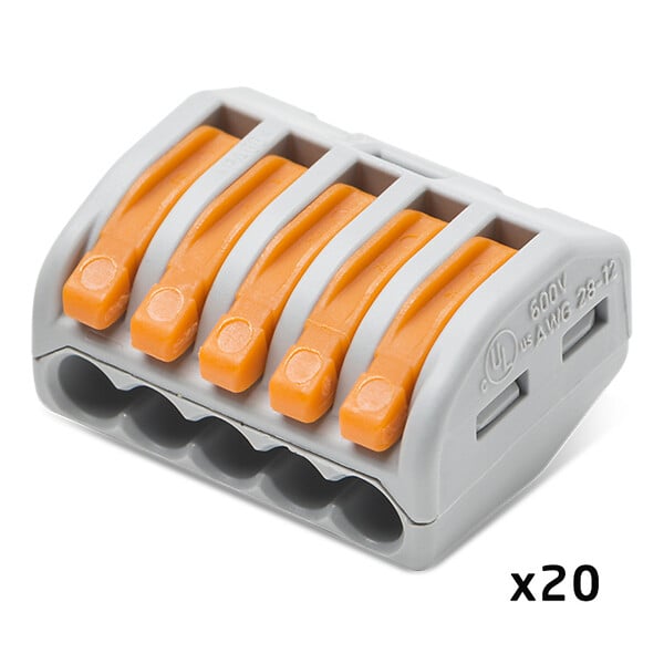 WAGO - Seau de 100 bornes de connexion automatique S222 2,3 et 5 entrées - large