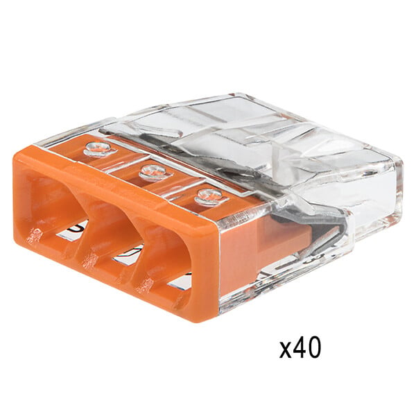 WAGO - Flacon de 100 mini bornes de connexion automatique 2, 3, 5 et 8 fils S2273 - large