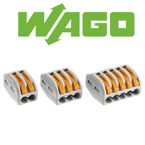 WAGO - WAGO Sachet de 20 bornes 2, 3 et 5 entrées S222 pour connexions électriques fiables et rapides - large