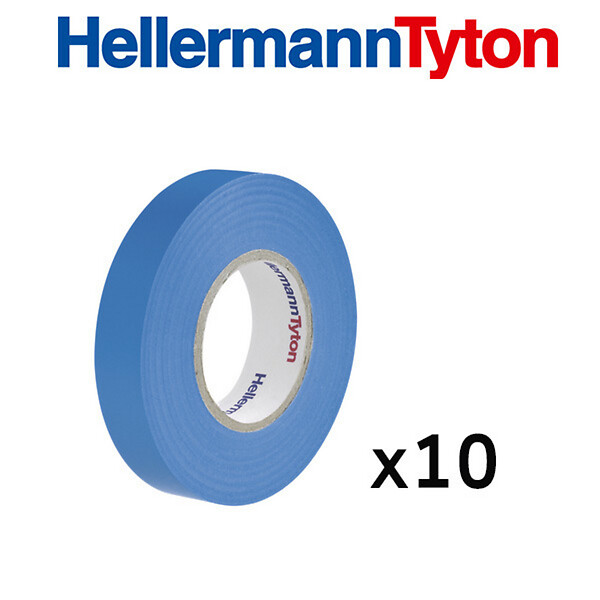 HELLERMANNTYTON - HellermannTyton Lot de 10 rubans isolant 10m larg 15mm bleu - large