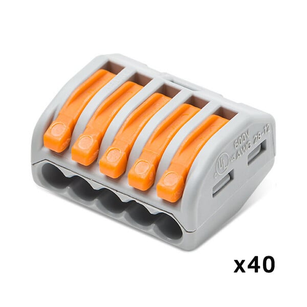 WAGO - Bornes de connexion automatique S222  5 entrées par 40 - large