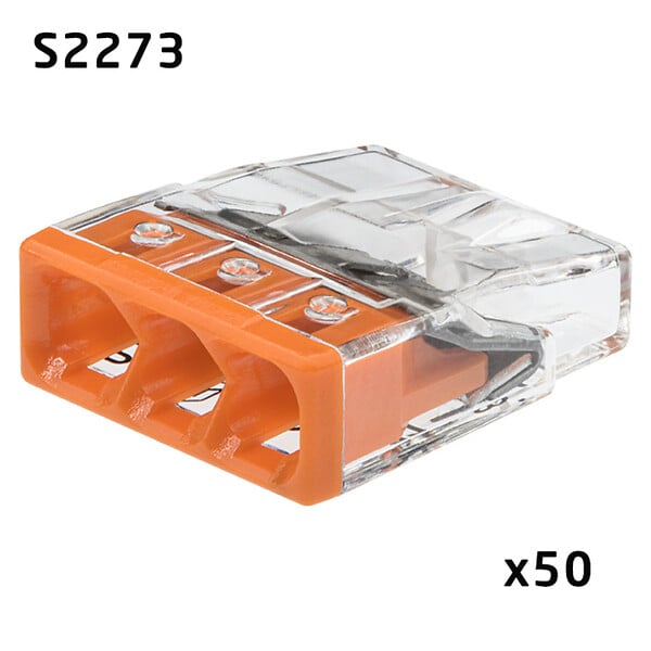 WAGO - Flacon de 50 mini bornes 3 fils S2273  WAGO - large