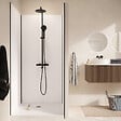 AURLANE - Pack de 3 Panneaux Muraux Aluminium Blanc 80+120+80x210 cm avec Profilés Noirs - WALL'IT - vignette