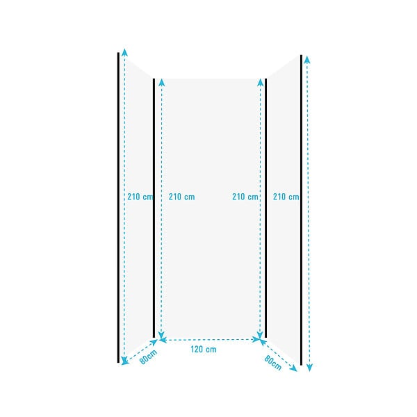 AURLANE - Pack de 3 Panneaux Muraux Aluminium Blanc 80+120+80x210 cm avec Profilés Noirs - WALL'IT - large