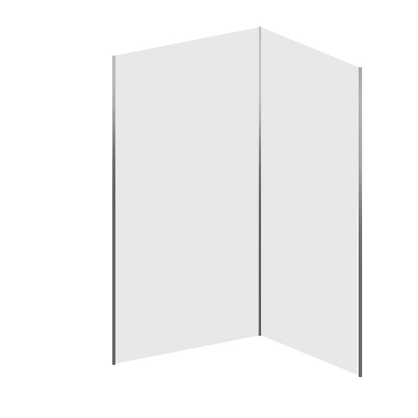 AURLANE - Lot de 2 Panneaux Muraux Aluminium Blanc 80+120 x 210 cm avec Profilés Chrome - WALL'IT - large