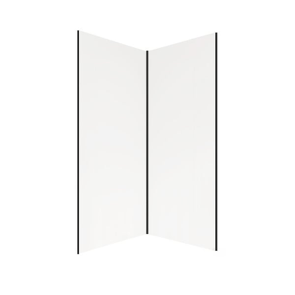 AURLANE - Pack 2 Panneaux Muraux en Aluminium Blanc 80x210cm + Profilés Noir - WALL'IT - large