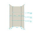 AURLANE - Pack 3 Panneaux Muraux Aluminium Ivoire 90+120+90x210 cm avec Profilés Chrome - WALL'IT - vignette