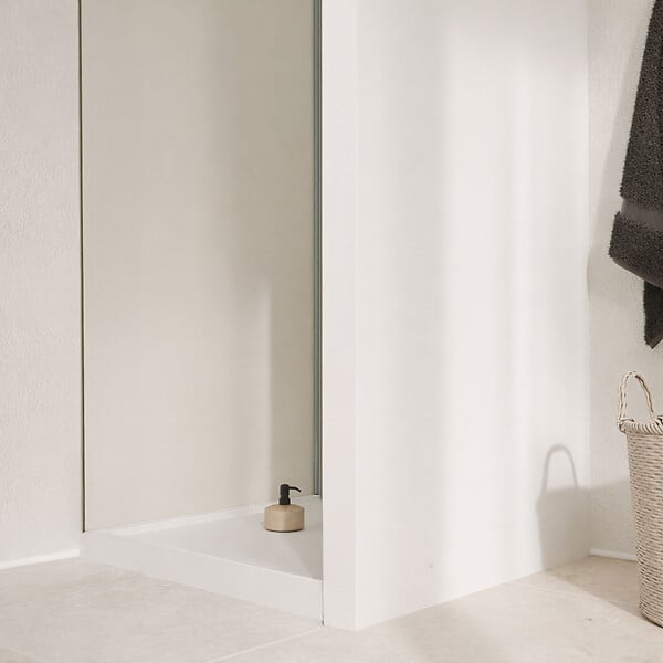 AURLANE - Pack 3 Panneaux Muraux Aluminium Ivoire 90+120+90x210 cm avec Profilés Chrome - WALL'IT - large
