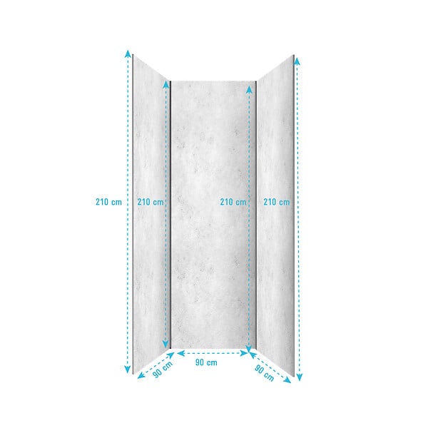 AURLANE - Pack 3 Panneaux Muraux Pierre Light Grey 90x210cm et Profilés Chrome - STONE'IT - large