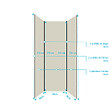 AURLANE - Pack de 3 Panneaux Muraux Aluminium Ivoire 90x210 cm avec Profilés Noirs - WALL'IT - vignette