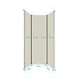 AURLANE - Pack de 3 Panneaux Muraux Aluminium Ivoire 90x210 cm avec Profilés Noirs - WALL'IT - vignette